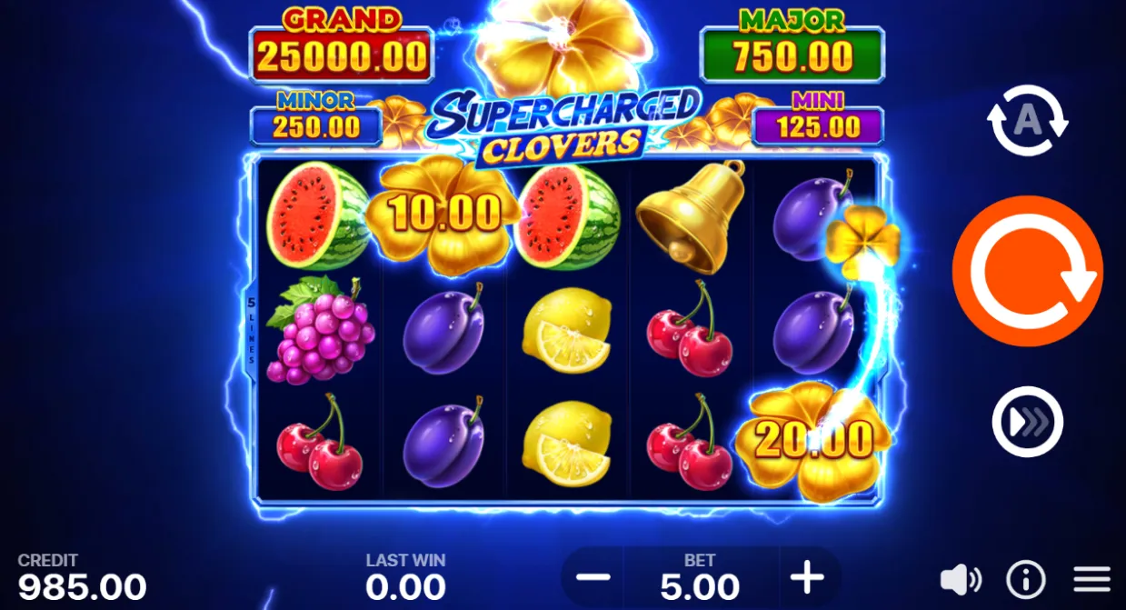 Supercharged Clovers: Hold and Win demo